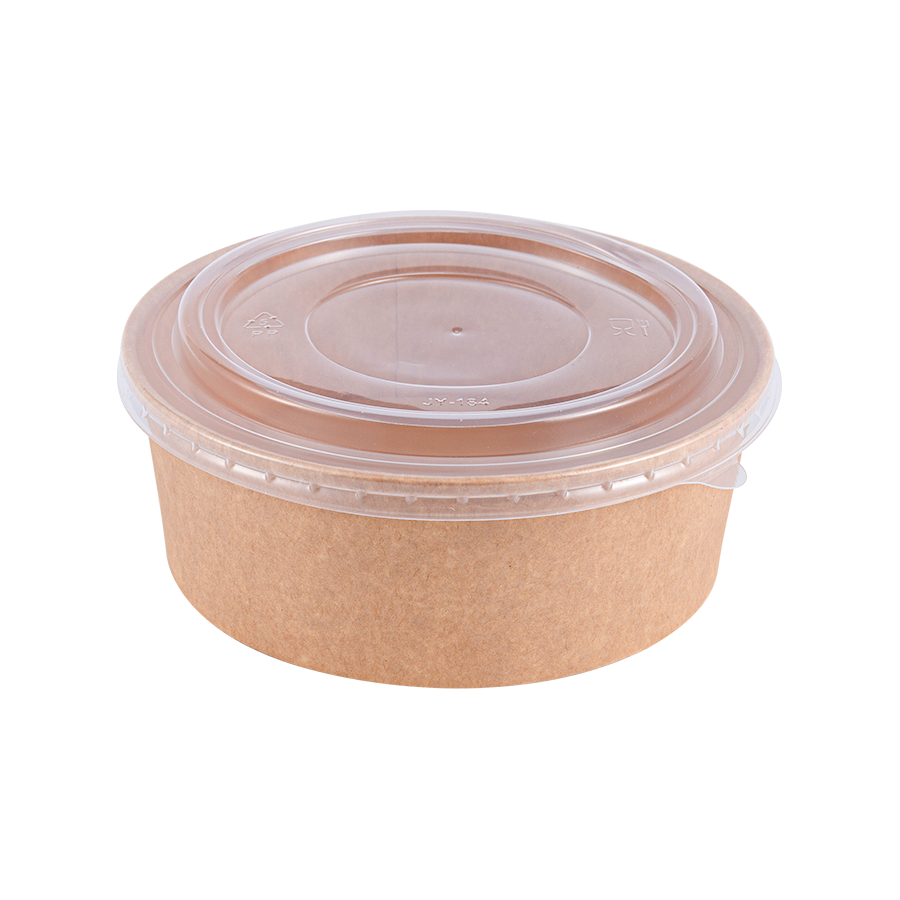 150mm Açılma Çapına Sahip 500ml Grese Dayanıklı Kraft Yuvarlak Kağıt Kase